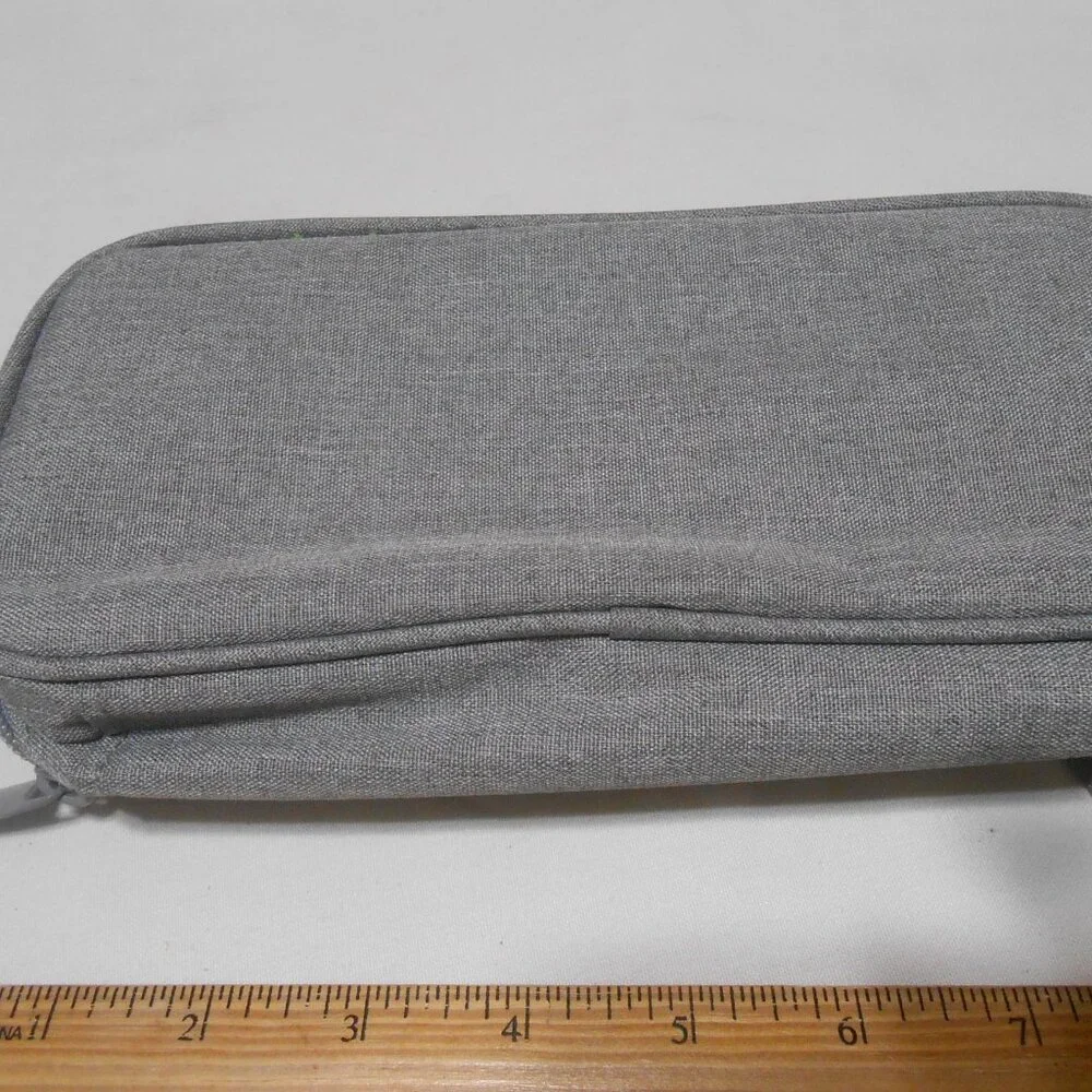 NEW WEMATE GRAY PENCIL CASE ORGANIZER OFFICE SCHOOL HOME ZIPPER POUCH BAG 🎁